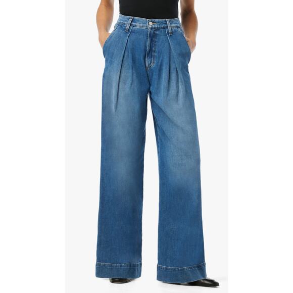 Joes 31 High rise pleated wide leg trouser jean 32" inseam - Picture 1 of 10